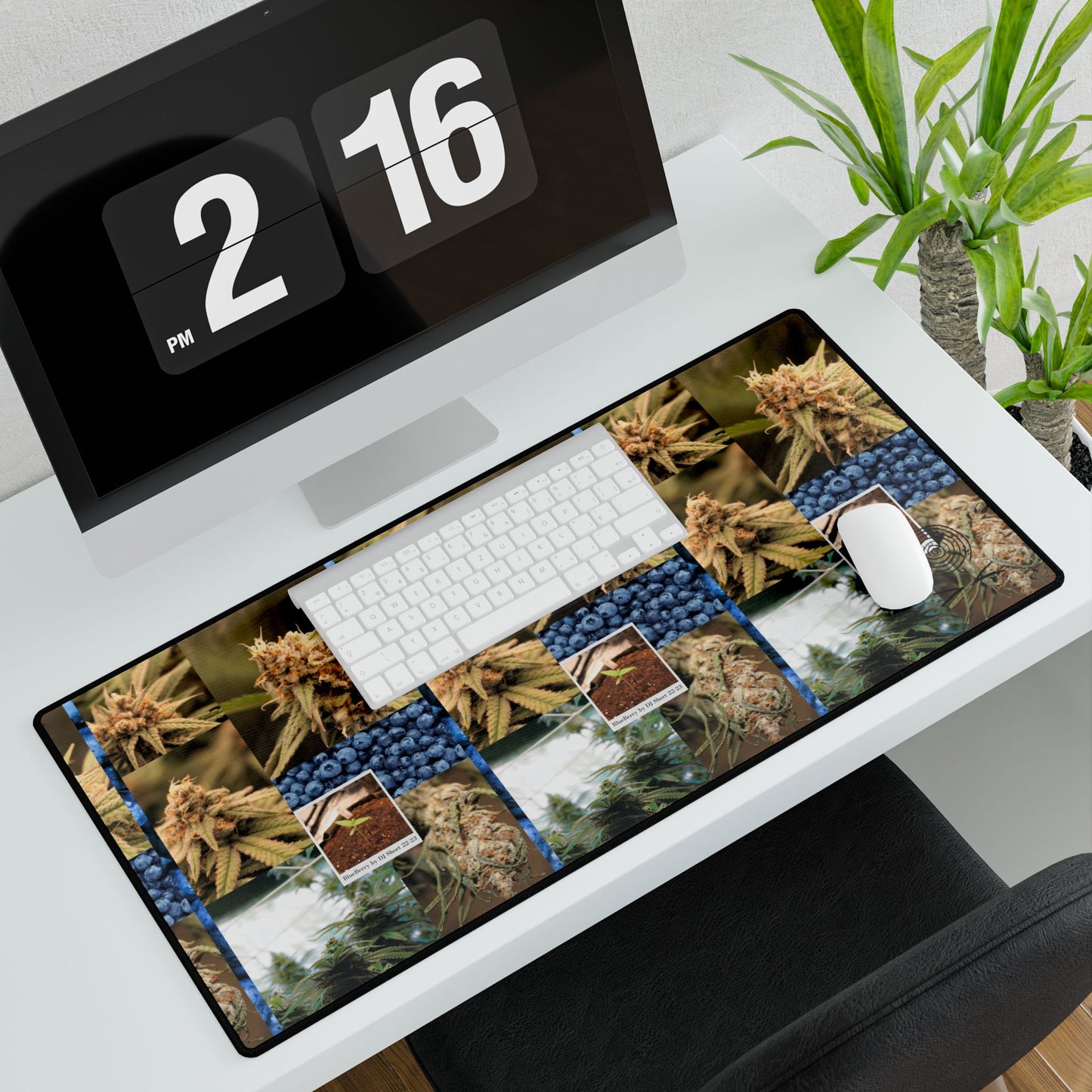 Desk Mats - Blueberry Cannabis Collage